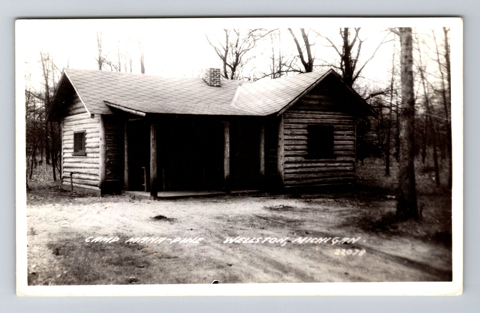 Wellston MI-Michigan, RPPC Camp Mana-Pine, Real Photo Vintage Postcard