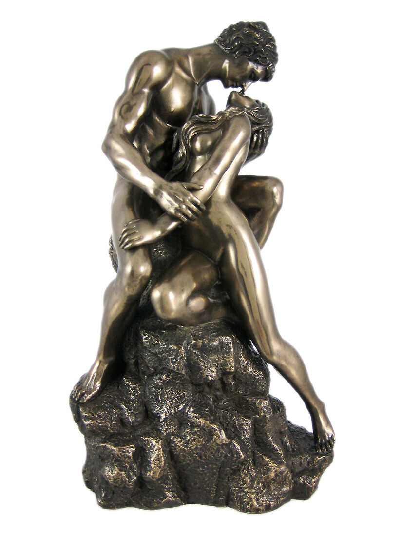 Bronze Finish The Lovers Couple Statue Nude