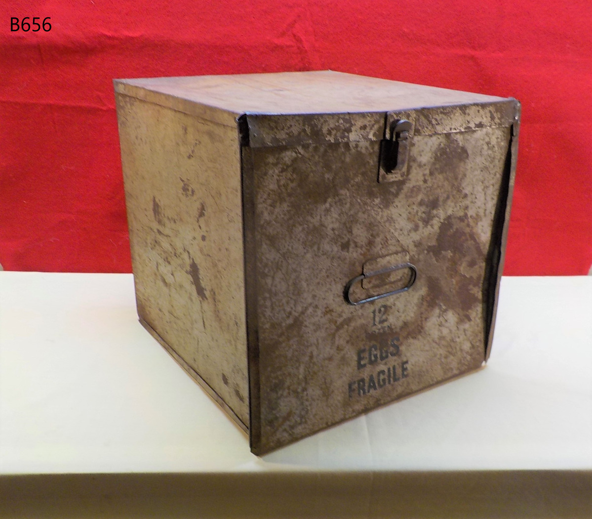 Vintage 1950's Metal Egg Delivery Crate  