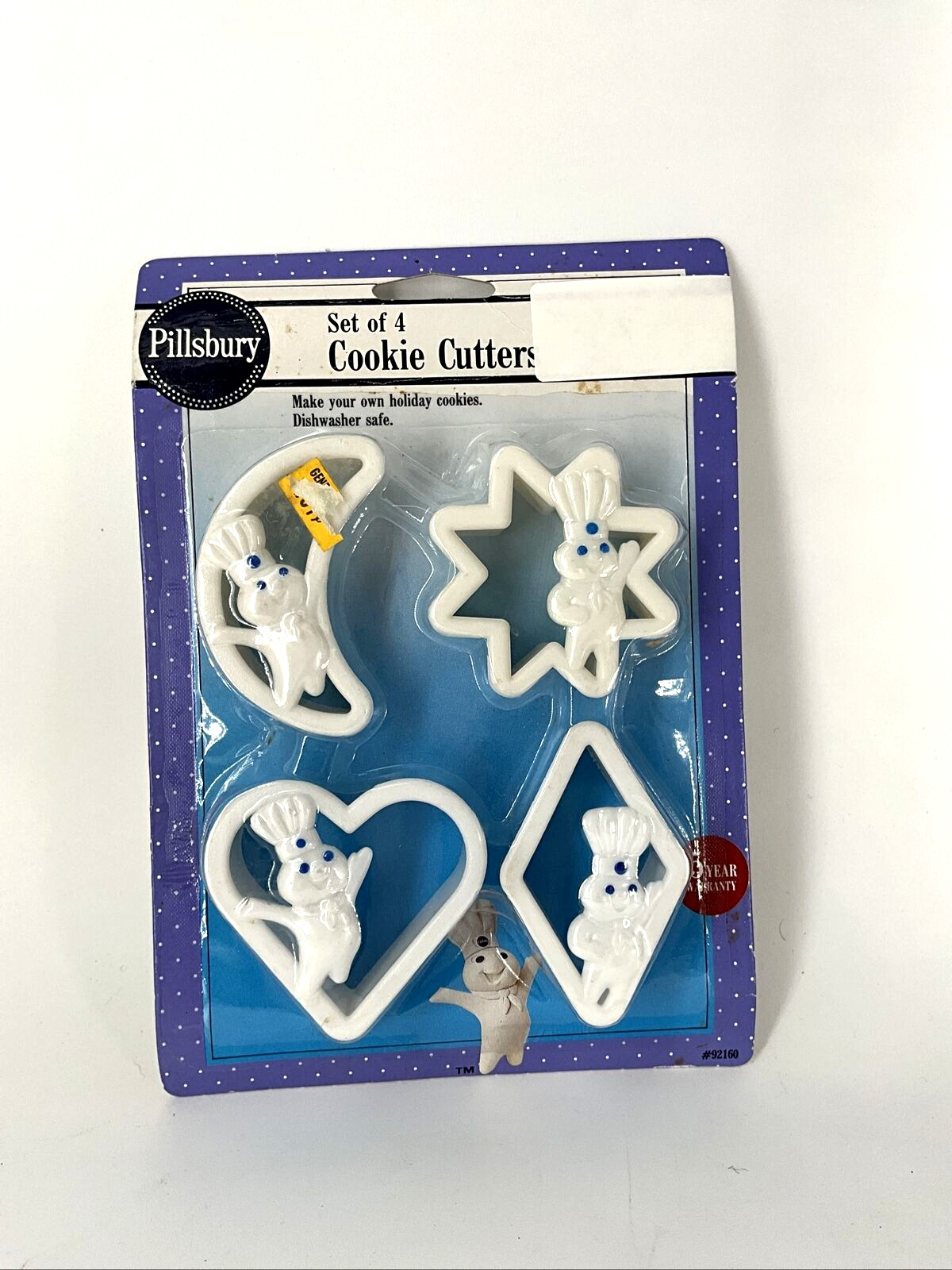 Vintage 1992 Pillsbury Doughboy Cookie Cutters Set of 4