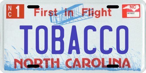 Tobacco Road North Carolina Aluminum License Plate 