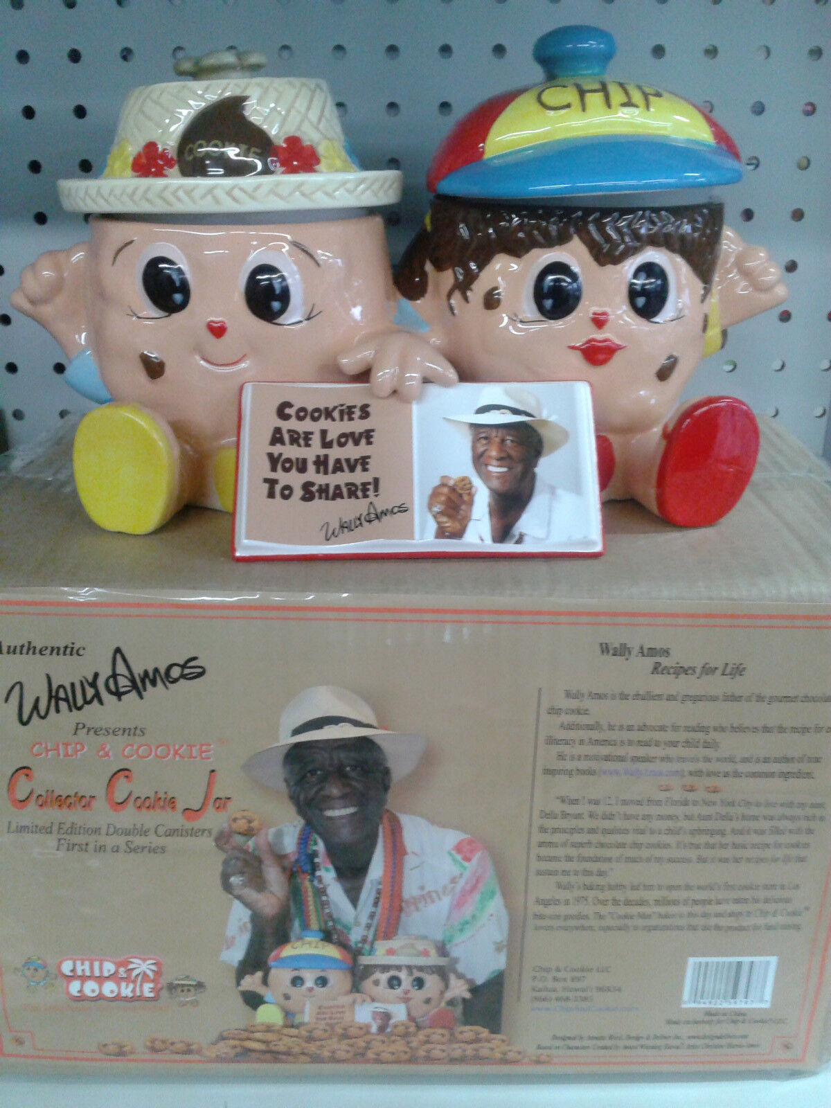 Famous Wally Amos Double Canister  Character Cookie Jar  Limited Edition NIB