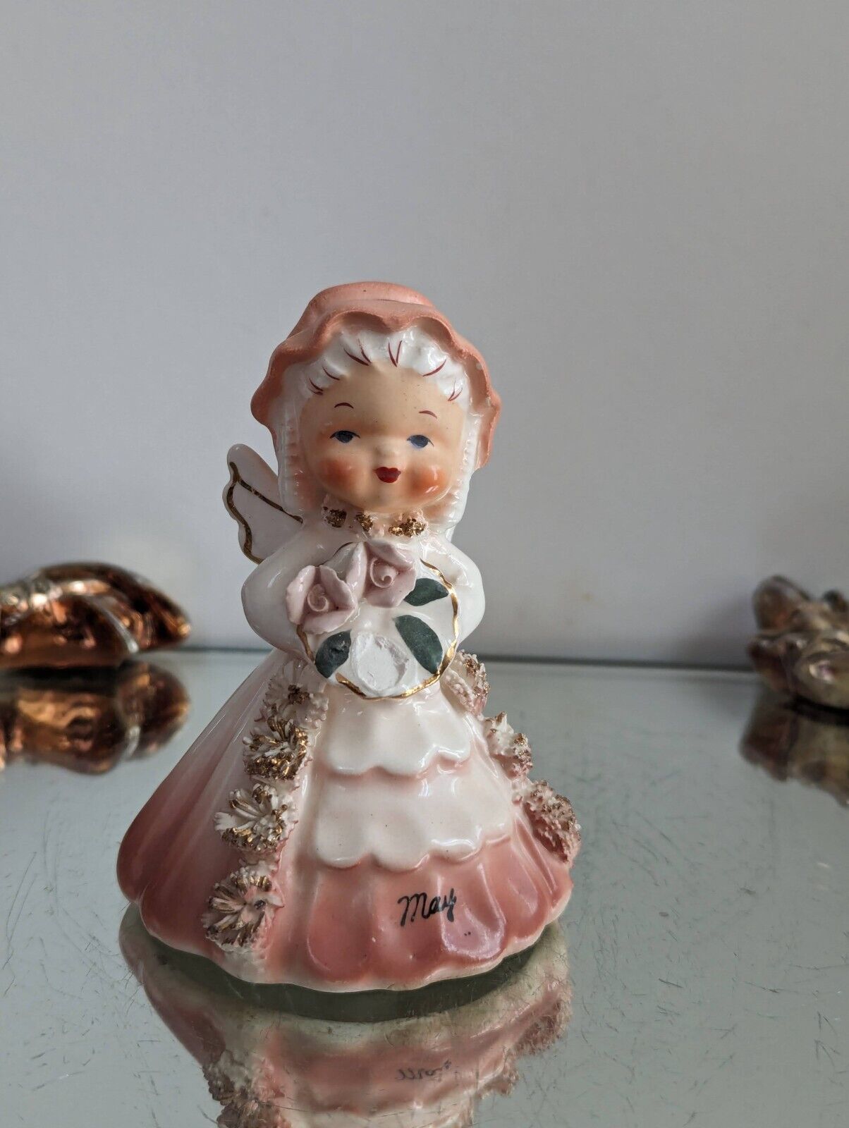 Vintage Napco May Angel Bell Of the Month Figurine #S/307E- 1956
