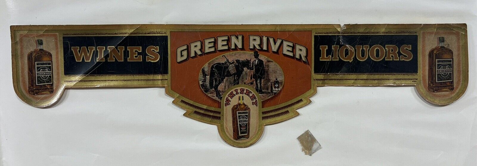 RARE Vintage Green River Wines & Liquors Whiskey Bottle Label 