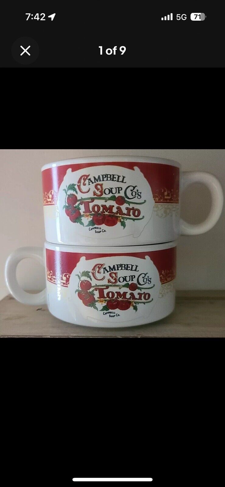 Set of Two (2) ~ Vintage 2000 ~ Campbell Soup Co's ~ 10 Ounce ~ Bowl ~ Cup ~ Mug