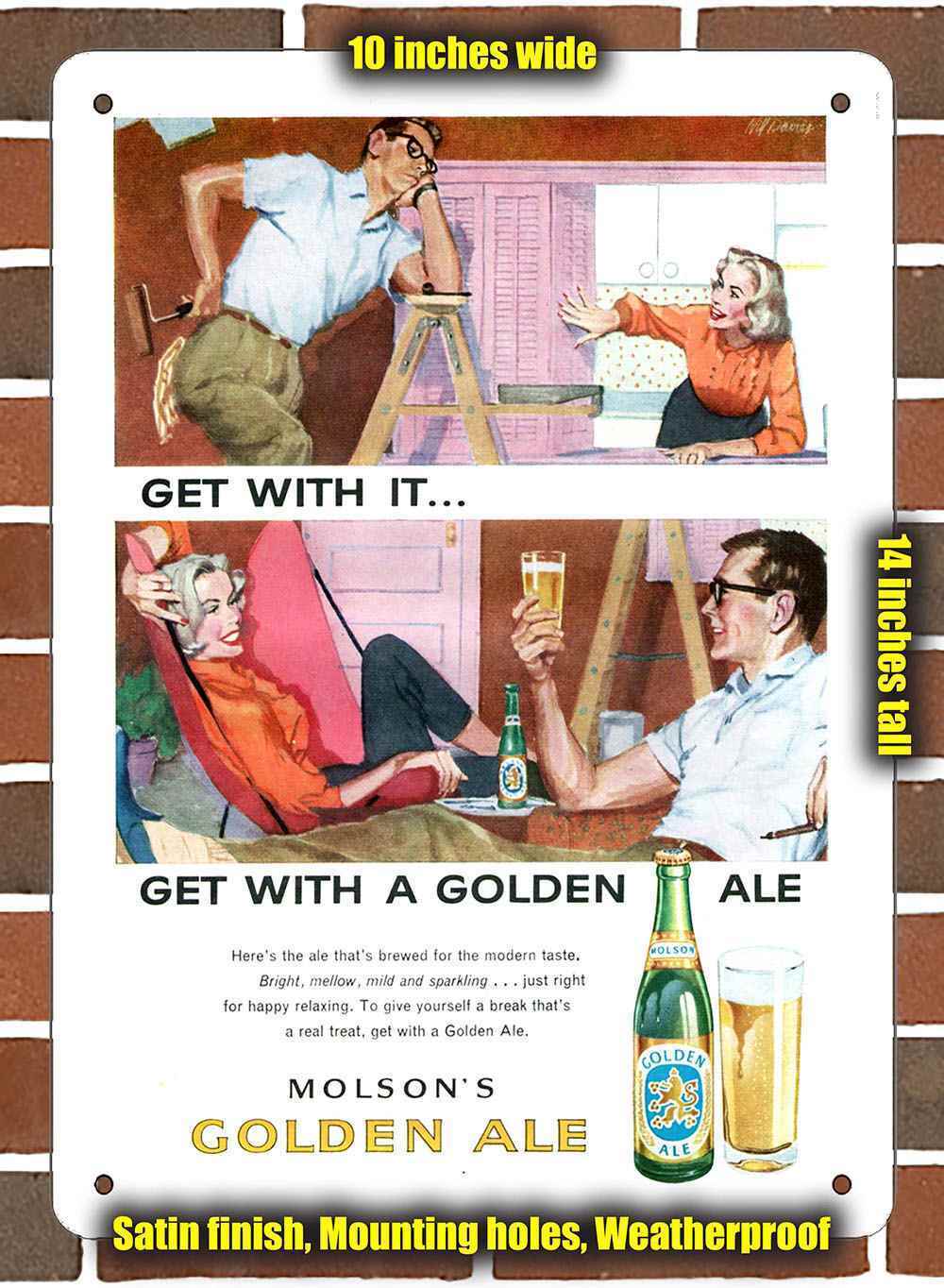 Metal Sign - 1958 Molson\'s Golden Ale- 10x14 inches