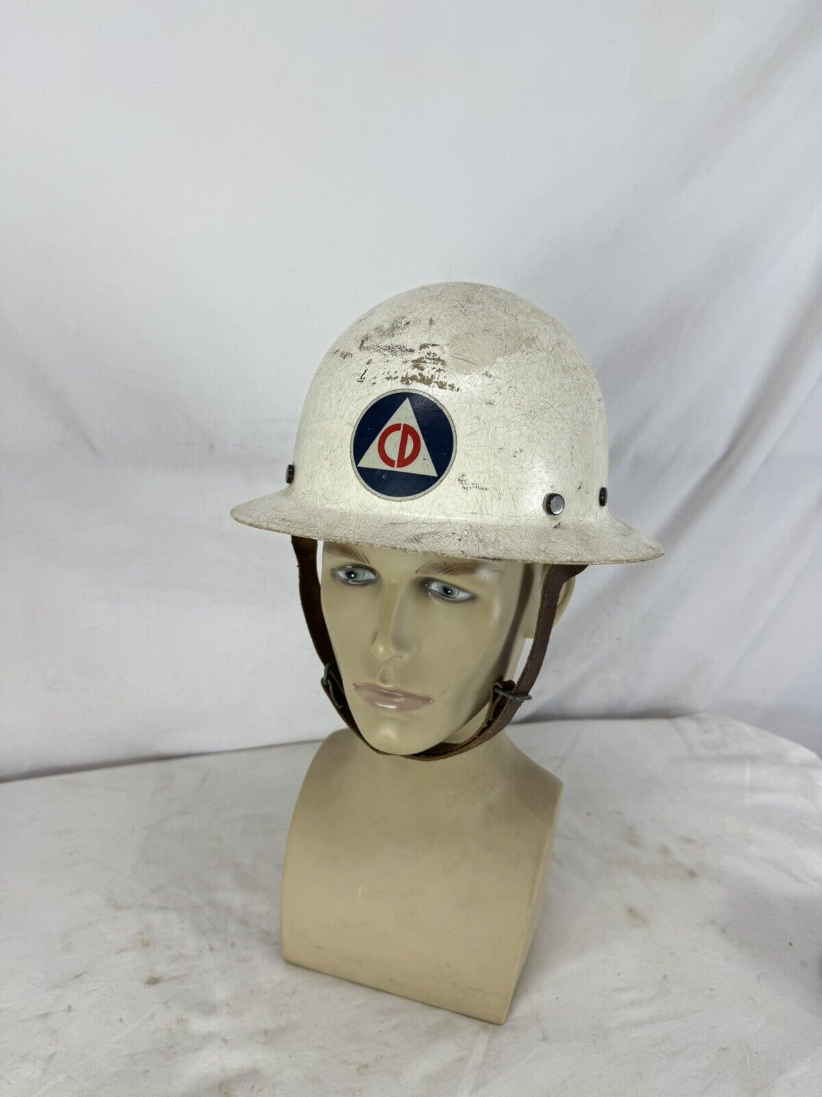 Vintage 1959 Civil Defense Helmet Fiberglass 