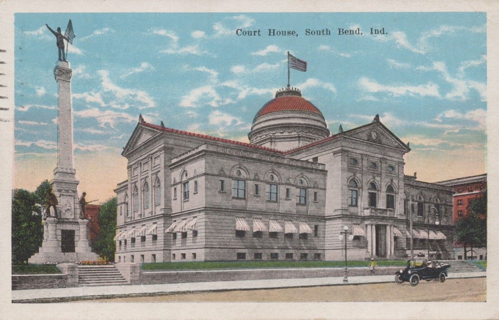 Court House South Bend Indiana Posted Building White Border Vintage Post Card