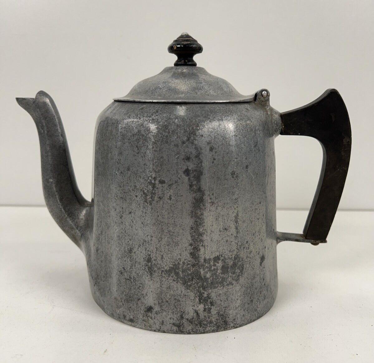 Vtg Wagner Ware Sidney Colonial Tea Pot Kettle Coffee 4 Pt. Aluminum Pat’d 1902