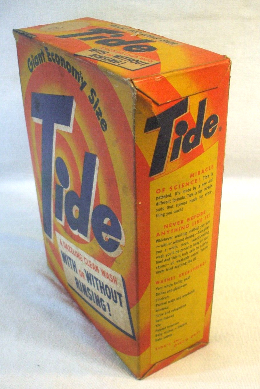 Tide Laundry Detergent P&G Vintage 1950s Unopened Soap Procter & Gamble USA Made