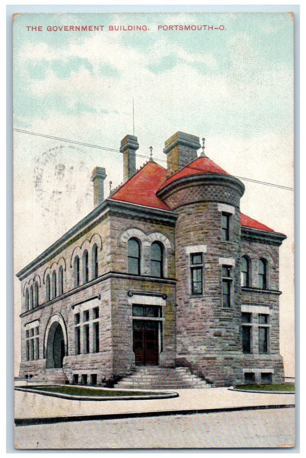 1908 The Government Building Portsmouth Ohio OH Antique Posted Postcard