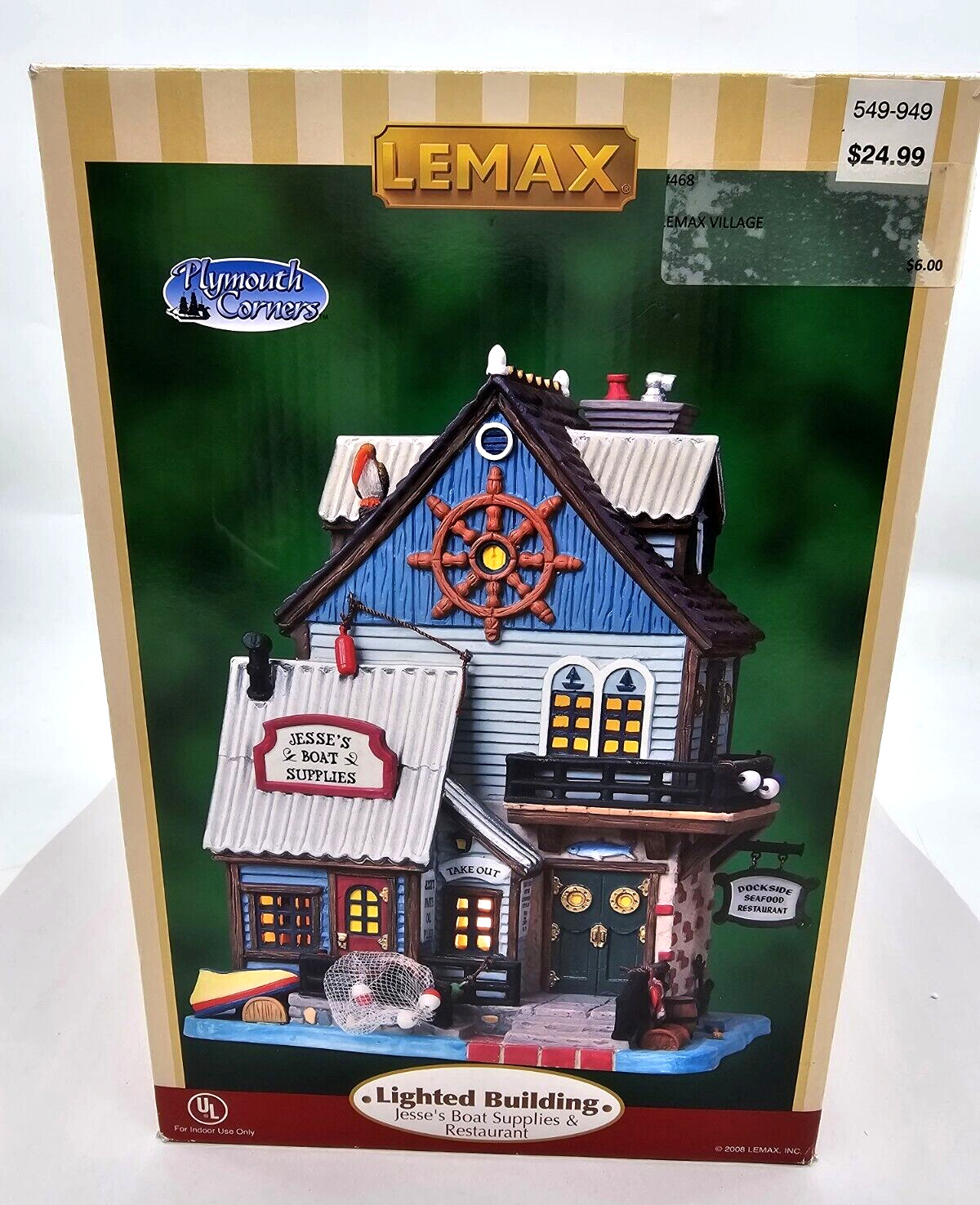 Christmas LEMAX Jesse’s Boat Supplies & Restaurant Lighted Holiday Village