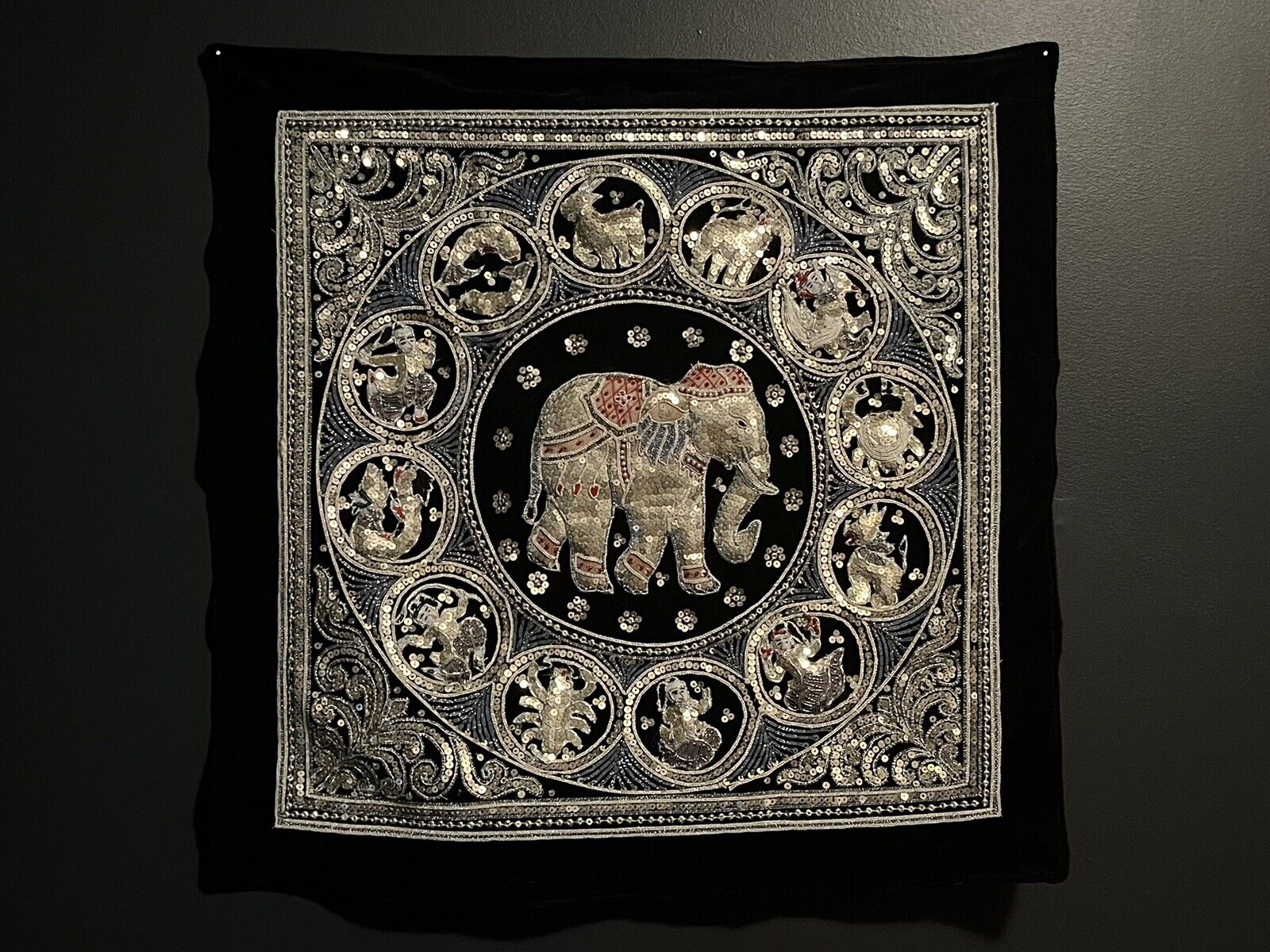 Rare Vintage Burmese Kalaga Tapestry