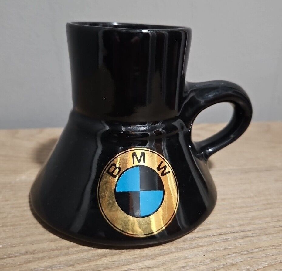 Vintage BMW Black No Spill Travel Coffee Mug Cup 4 X 4.5