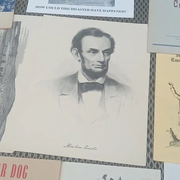 Rare Abraham lincolm print plus gettysburg literature