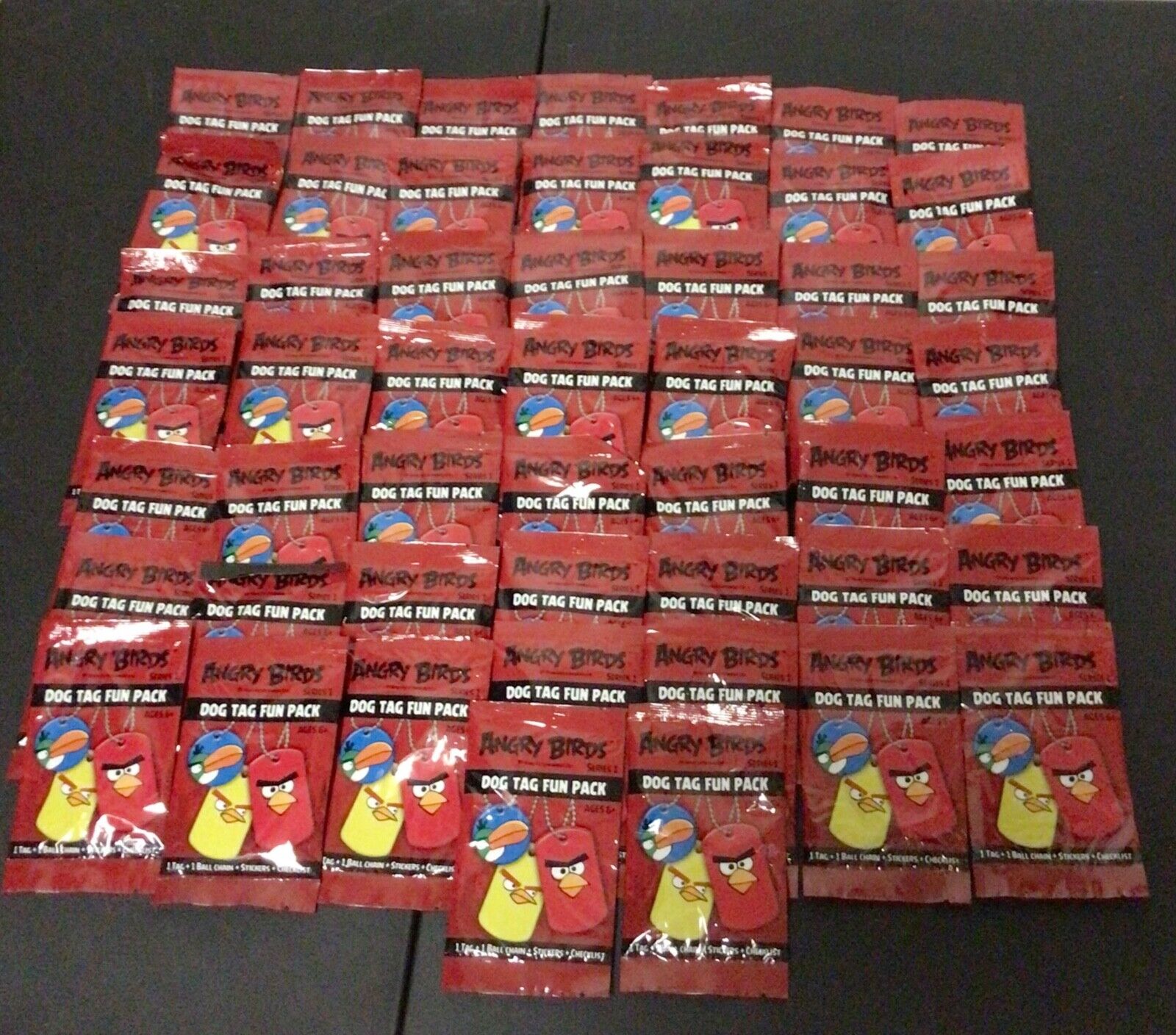 2012 Angry Birds Series 1 Dog Tag Fun Pack Lot of 50 New & Sealed