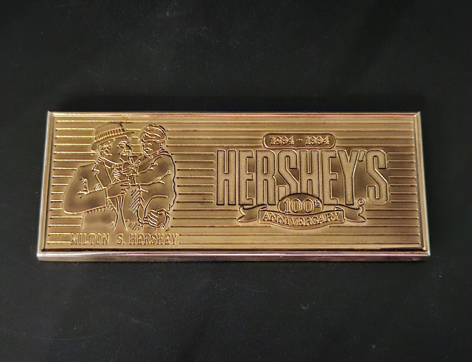 Hershey's 100th Anniversary 1894-1994 Gold Metal Candy Bar Paperweight