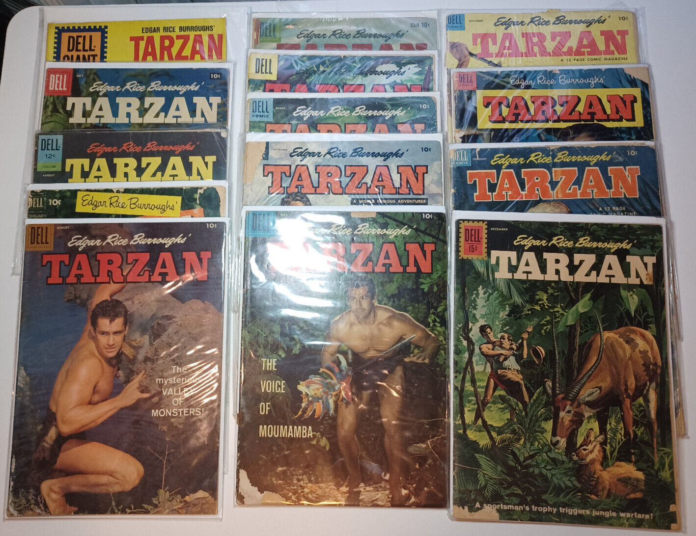 Lot Of 15 - Vintage Dell Comics Edgar Rice Burroughs Tarzan in Poor Condition