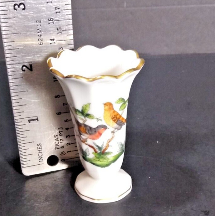 Herend Rothschild Bird Miniature Vase  2.5