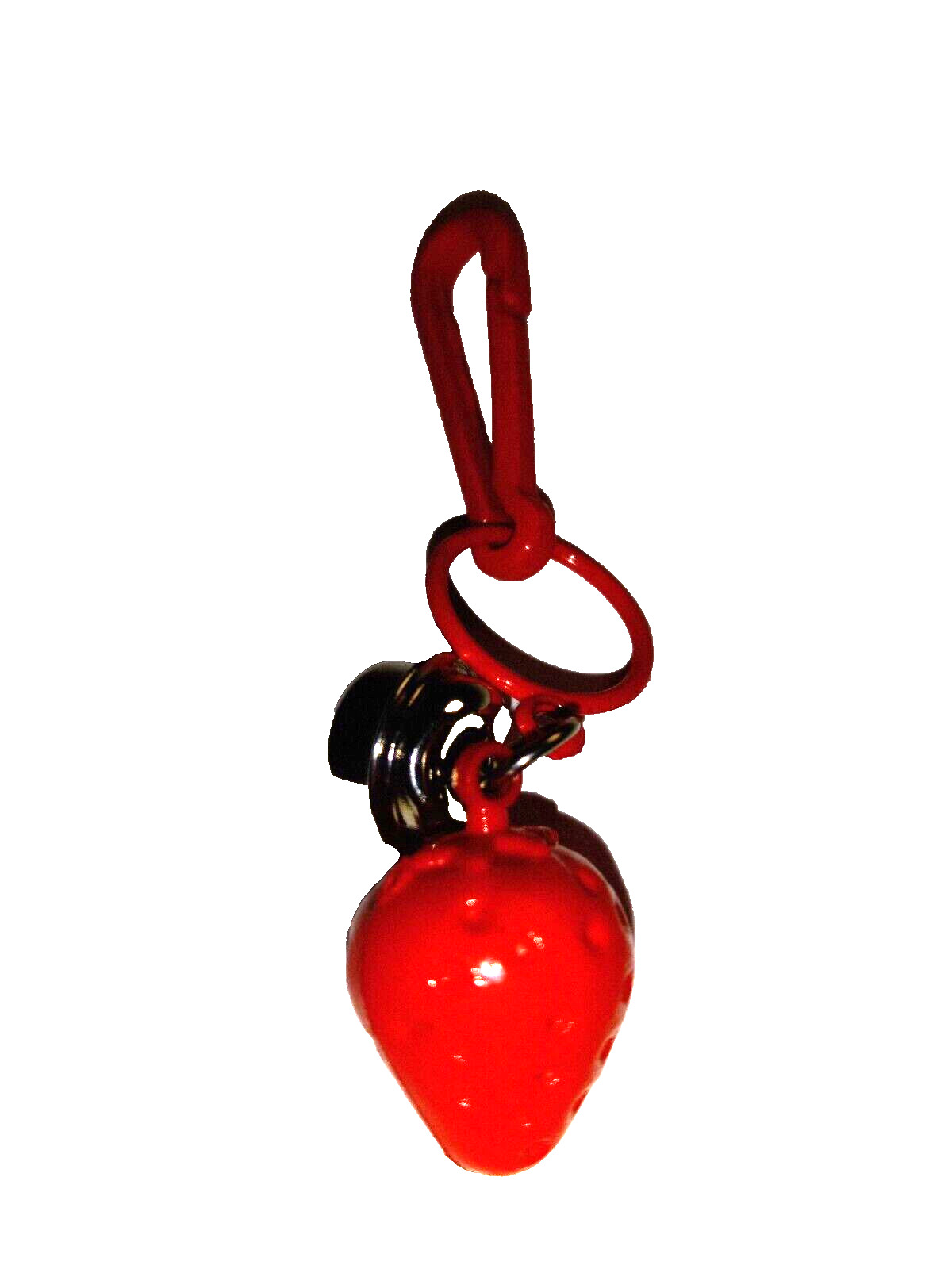 Vintage 1980s Plastic Charm Strawberry 80s Charms Necklace Clip On Retro
