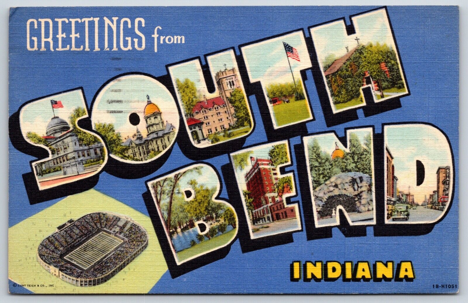 Postcard Greetings From South Bend, Large Letter, Indiana Posted 1946