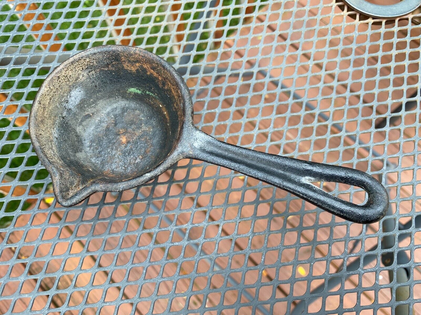 Vintage Antique Santiq Cast Iron Soup Ladle