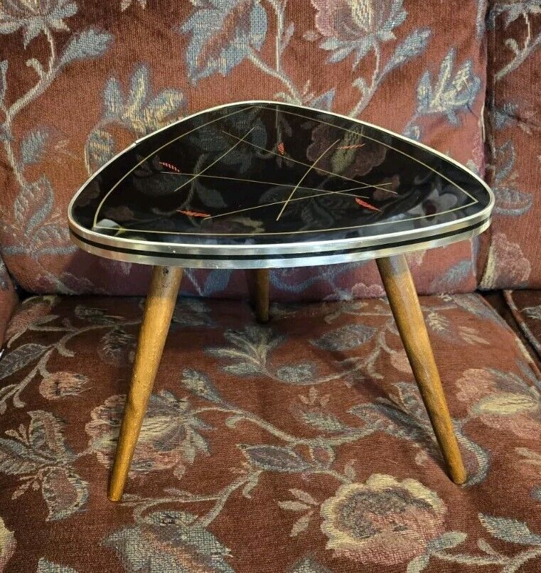 Vtg Extreme MCM Formica Tripod Plant Stand Table Atomic 10.5