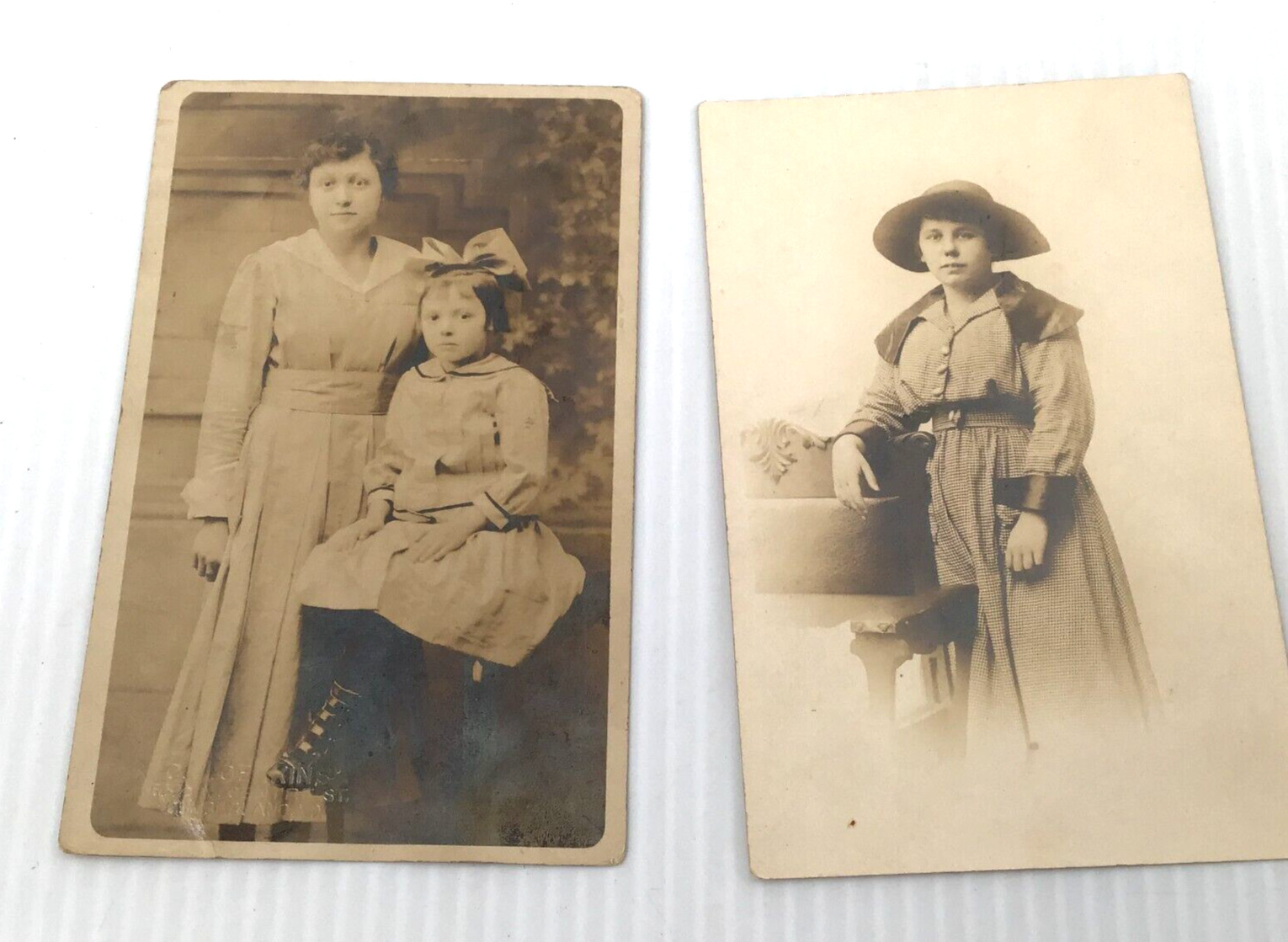 RPPC Postcards- Little Girl Posing with Mother, and earlier same mother no Child