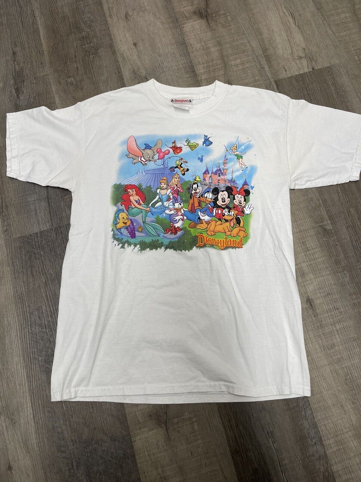 Vintage 90s Disney  Front & Back HIT “Disneyland” Shirt Sz. L Disney Grail 