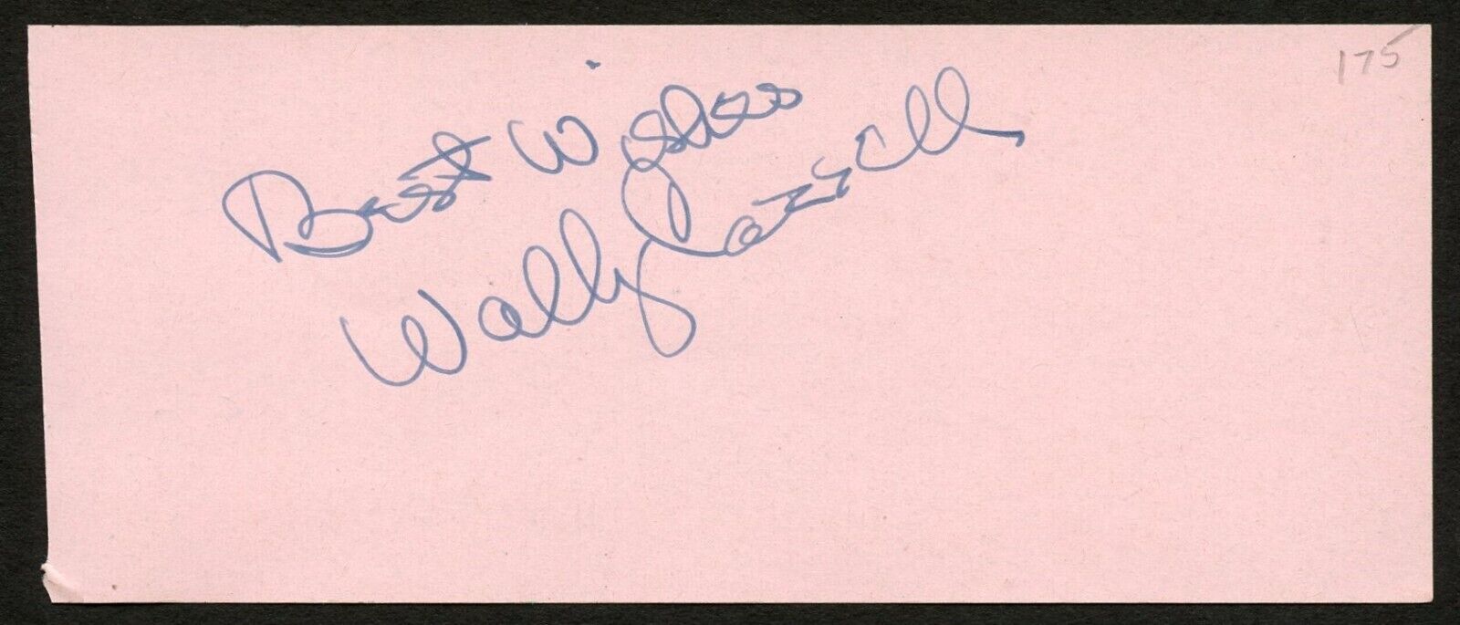 Wally Cassell d2015 signed 2x5 cut autograph auto Actor The Thin Man Goes Home