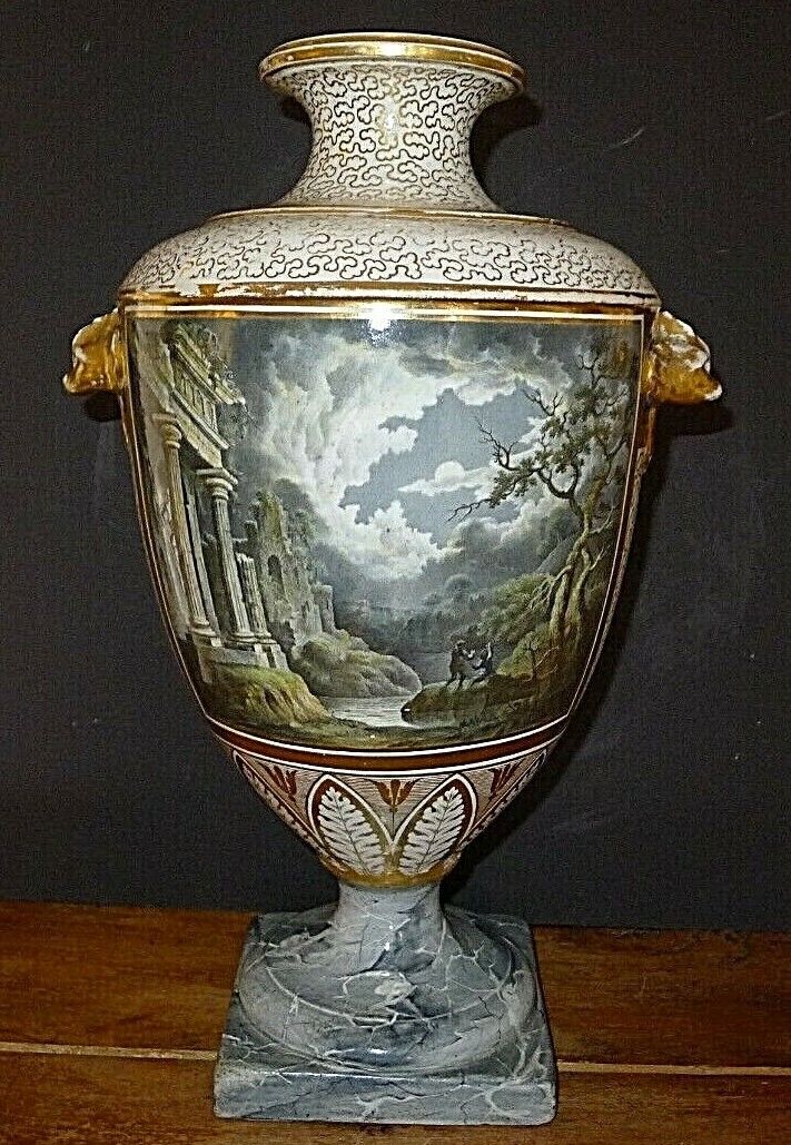 Chamberlains Worcester Important RARE Museum Nocturnal Greco Roman Vase c.1820 