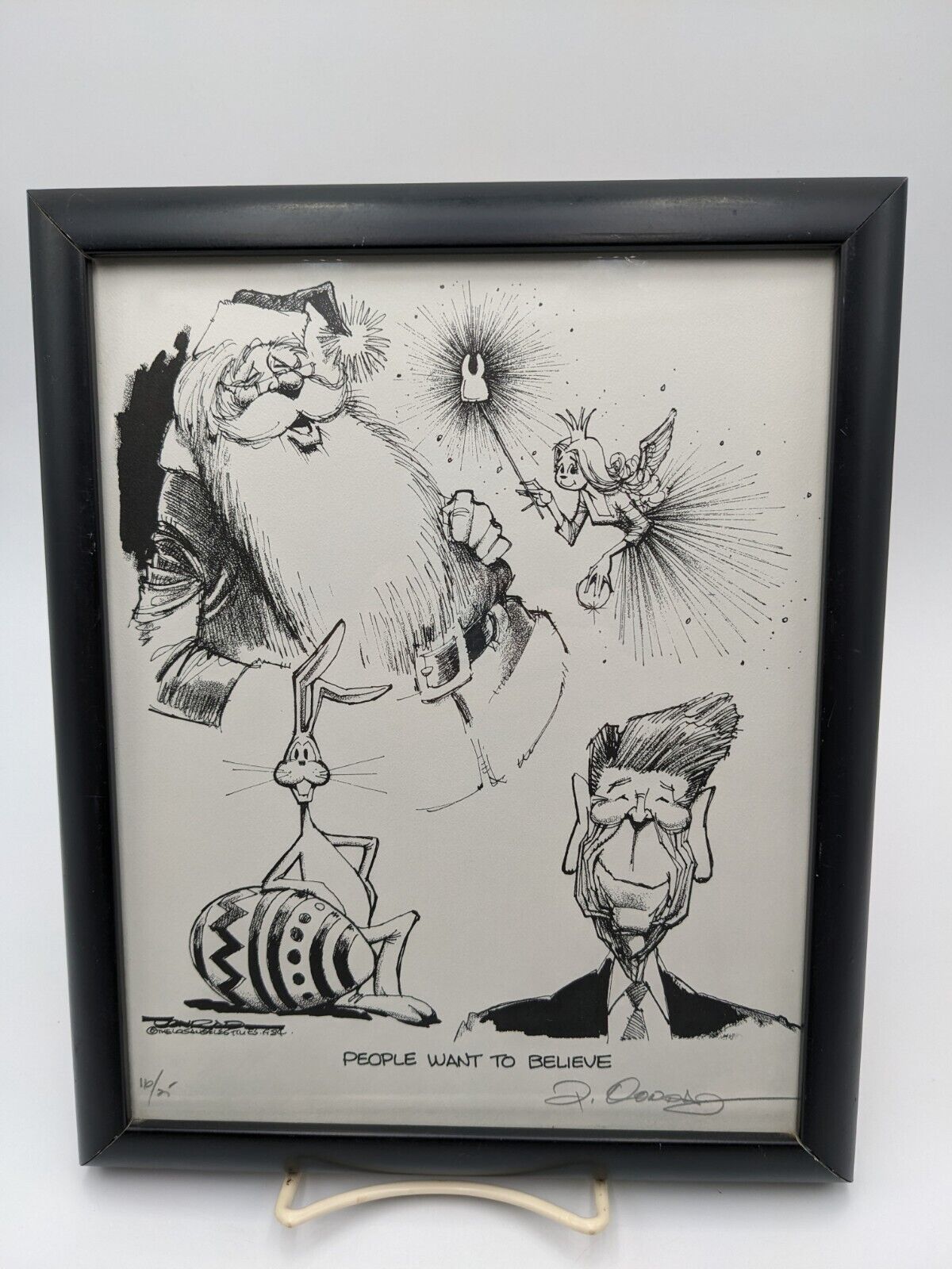 Paul Conrad L.A. Times Political Cartoon Reagan Art Lithograph Signed Numbered