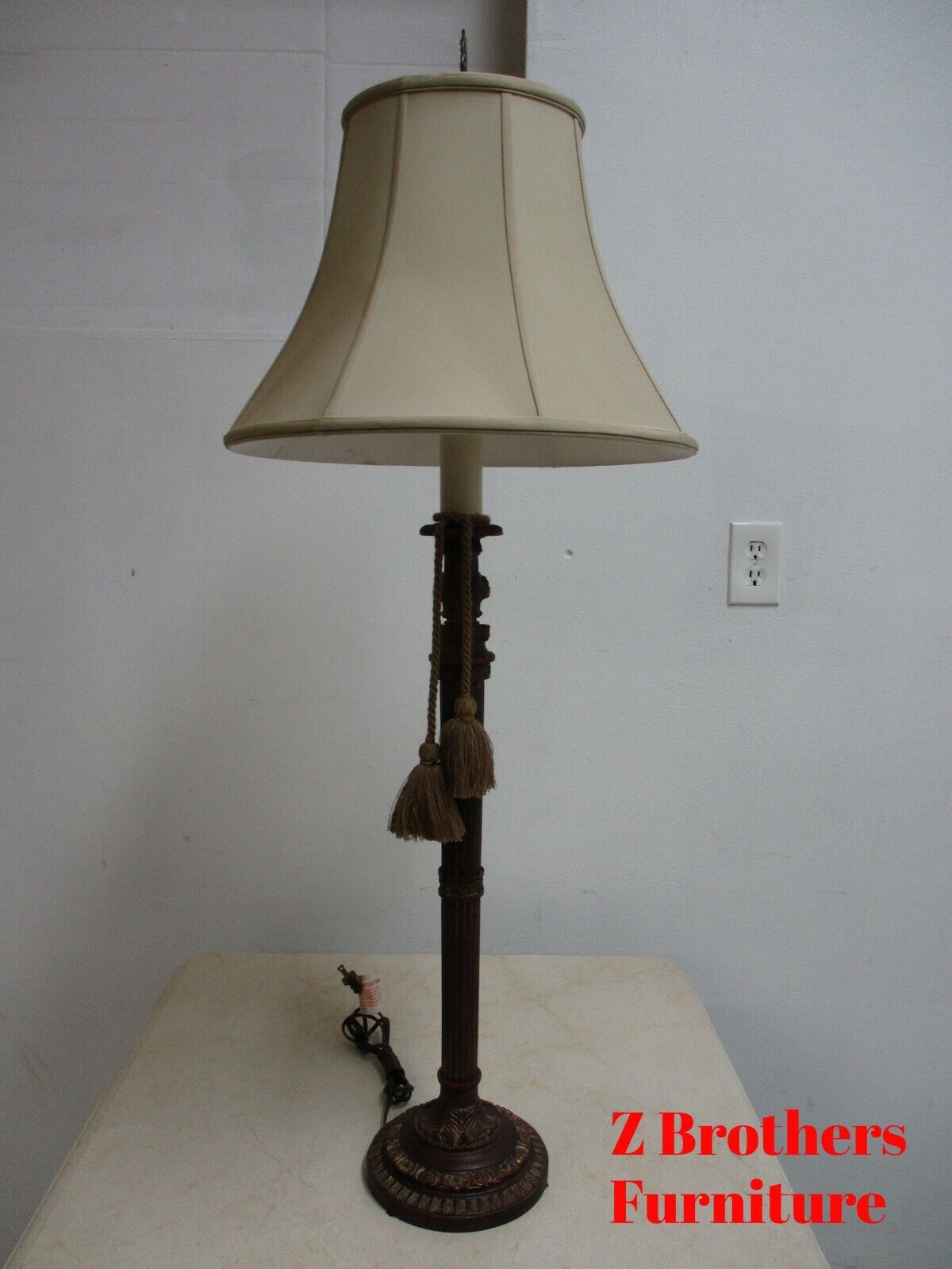 Italian Regency Column Torchiere Figural Carved Table Lamp Light  A