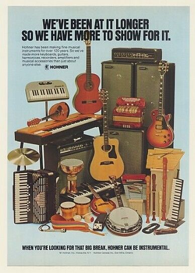 1979 Hohner Keyboards Guitars Harmonicas Recorders Amps etc Trade Print Ad