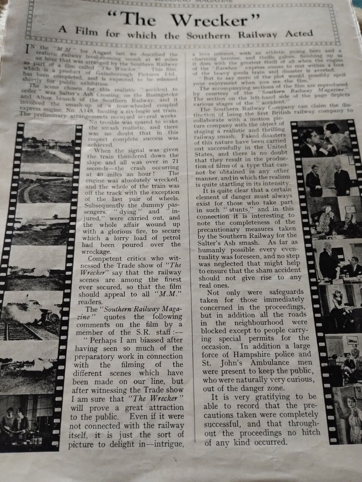 M71-9  Ephemera  1931 Article Making The Film The Wrecker Gainsborough Pictures
