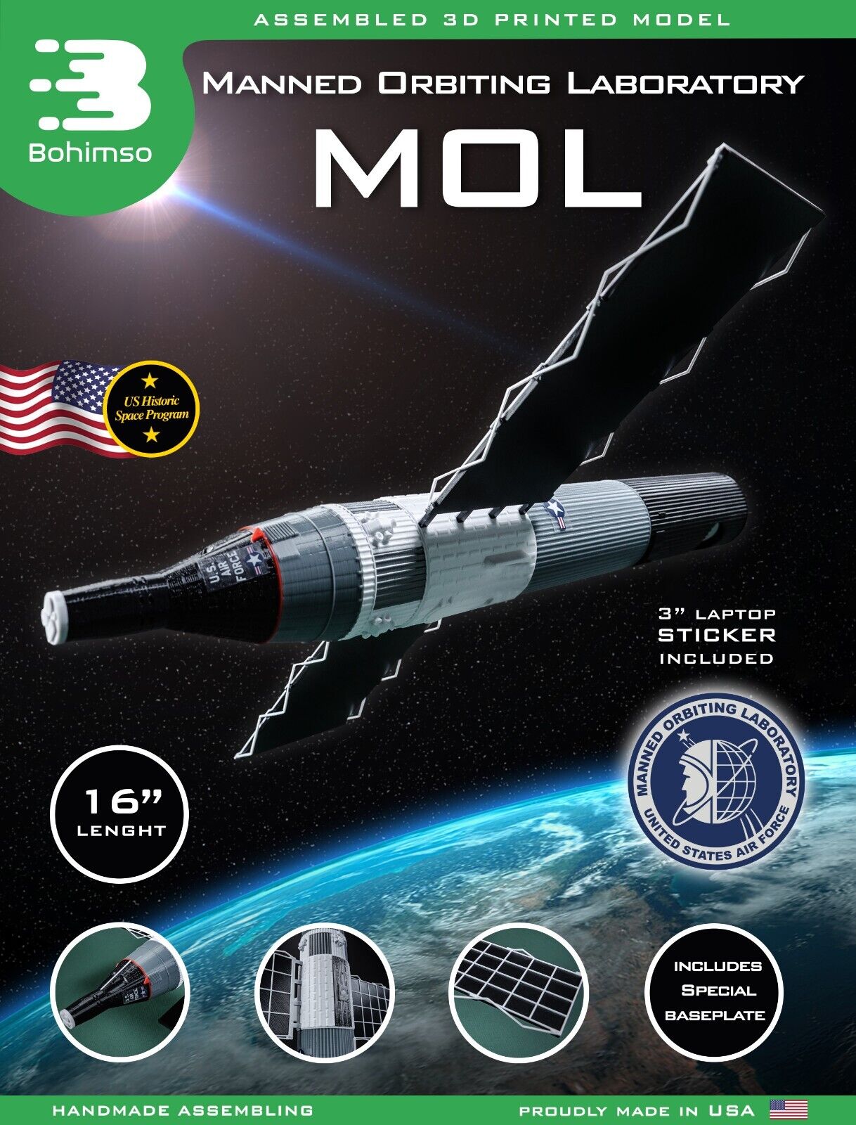 Manned Orbiting Laboratory - MOL Gemini Space Station Spaceships Space Station