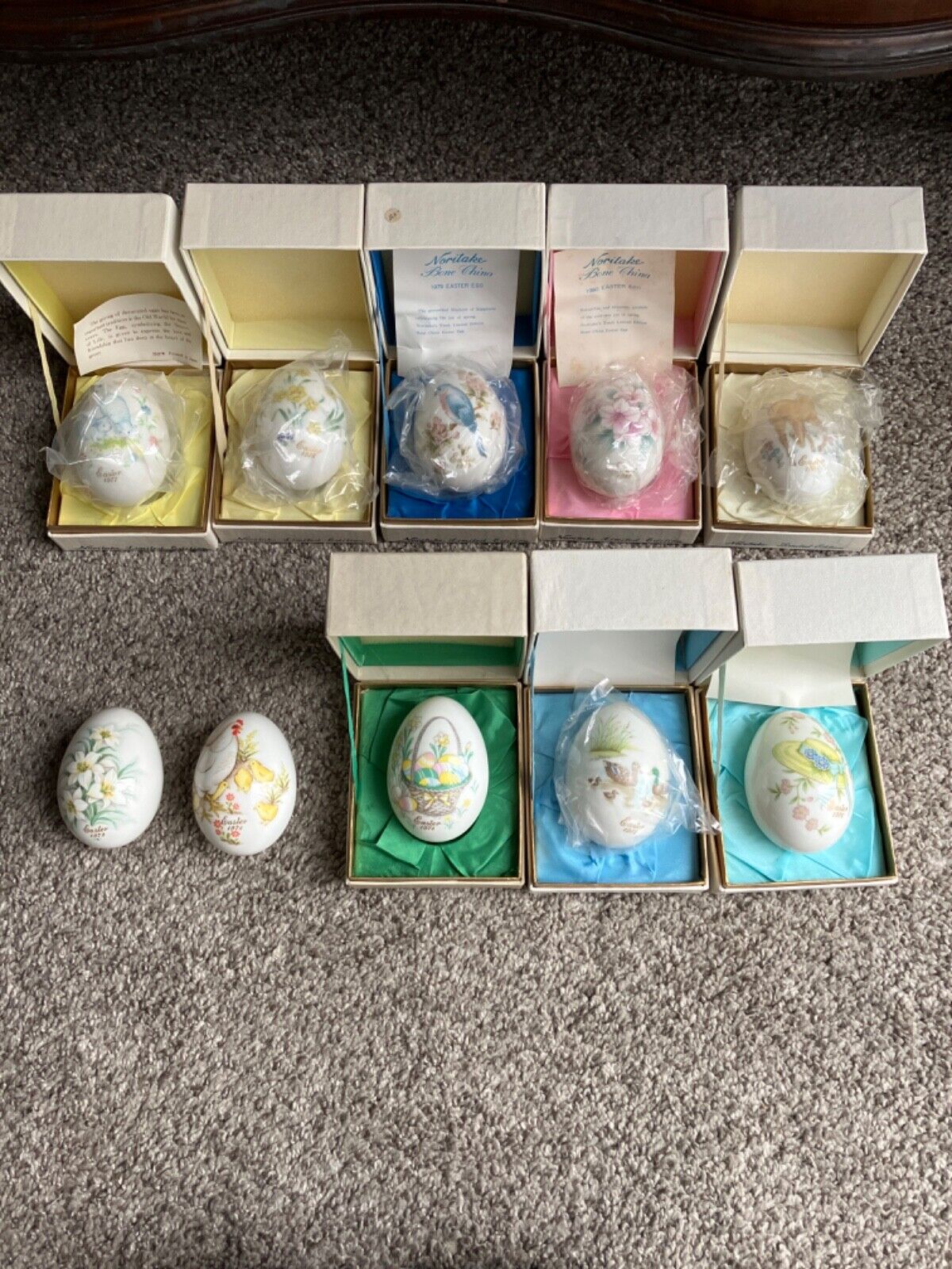 Vintage 1972-1981 Noritake Limited Edition Easter Eggs Bone China