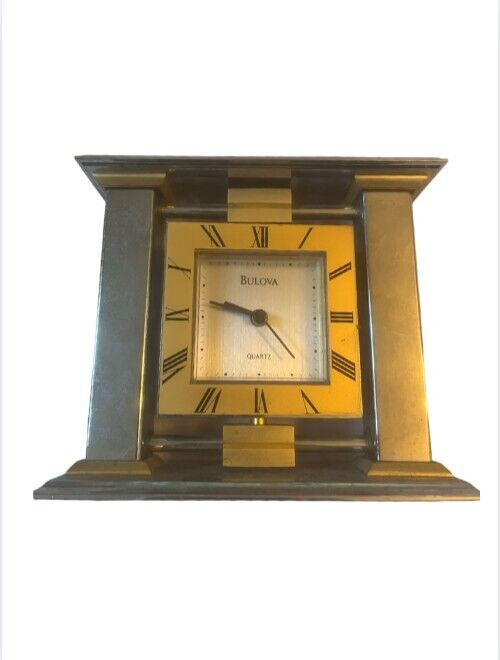 bulova desk clock color: silver size: os