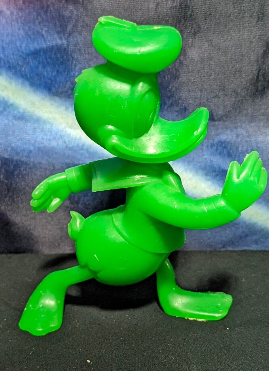 Vintage Louis MARX Disney Donald Duck Green Plastic Figure 6” 1970 Nice Shape
