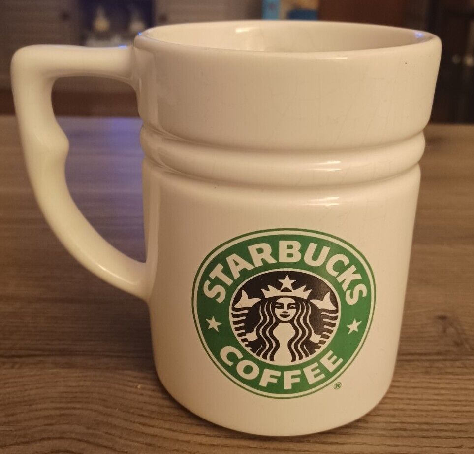 Vintage Starbucks Coffee Mug Master White Green Mermaid Black Made in USA