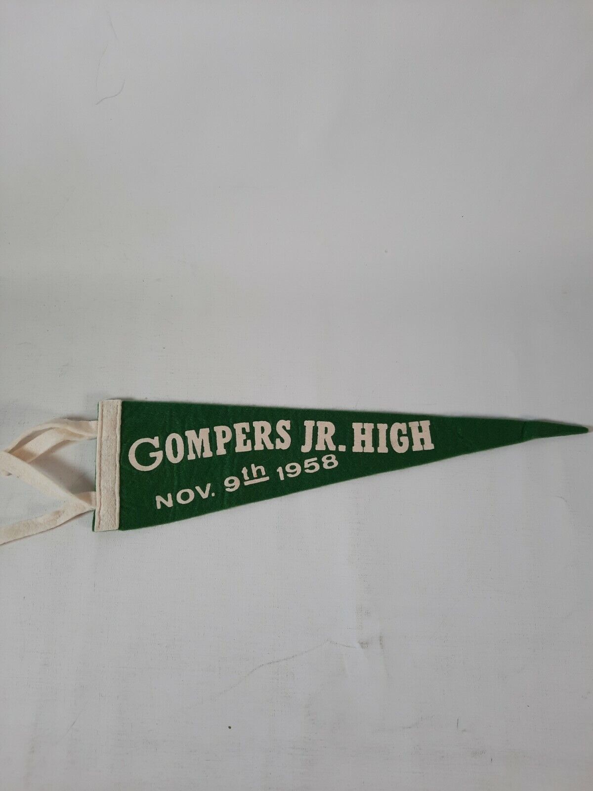 Vintage Gompers Jr High  1958 Felt Pennant 