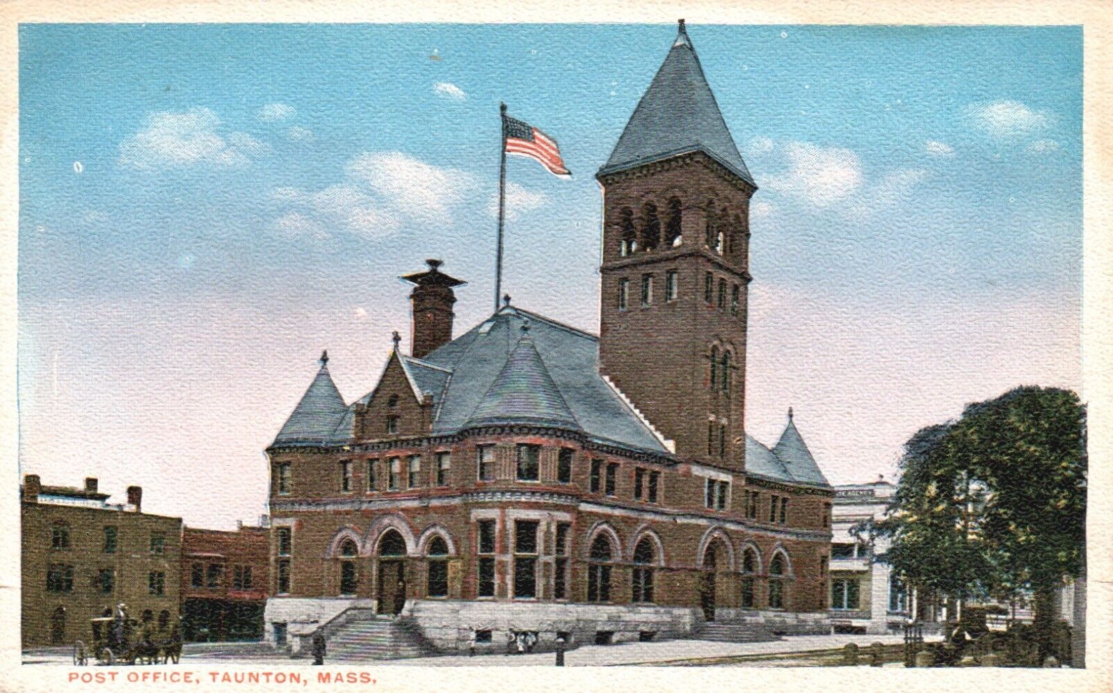 Postcard MA Taunton Massachusetts Post Office Unused Vintage PC f7519