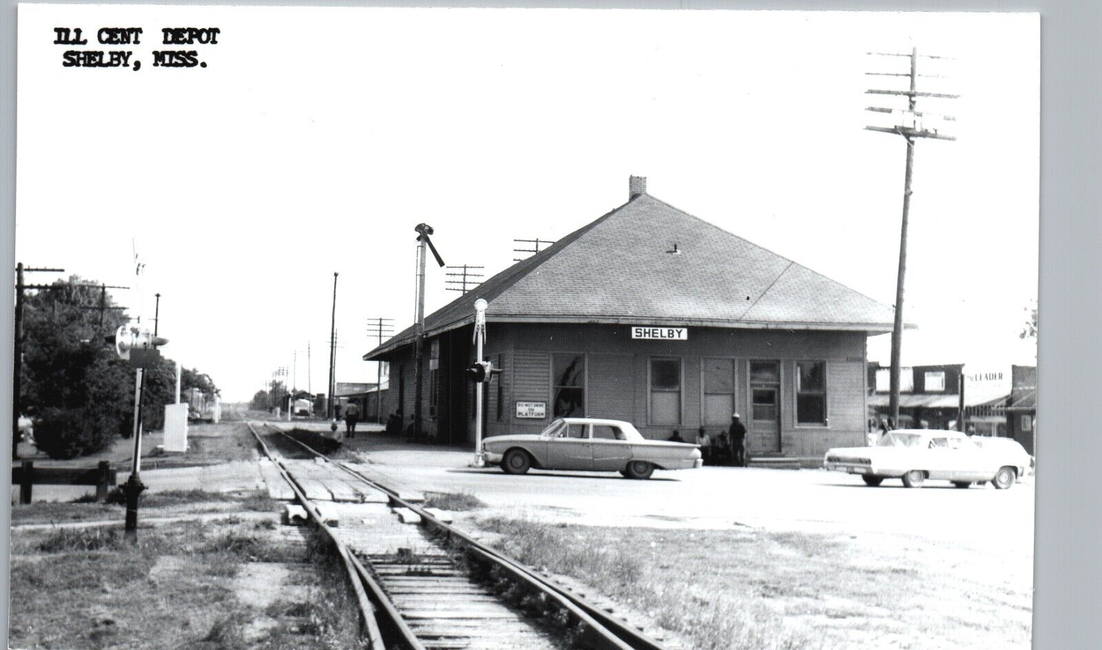 SHELBY MS TRAIN DEPOT 1968 real photo postcard rppc icrr railroad station