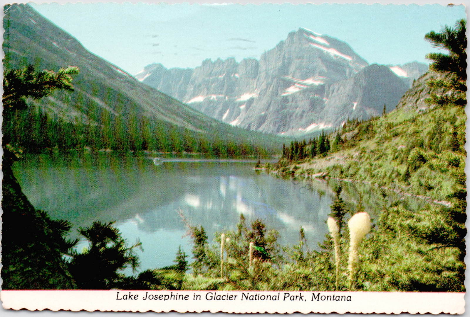 Glacier National Park Lake Josephine Montana Mt Gould USA MT Vintage Postcard