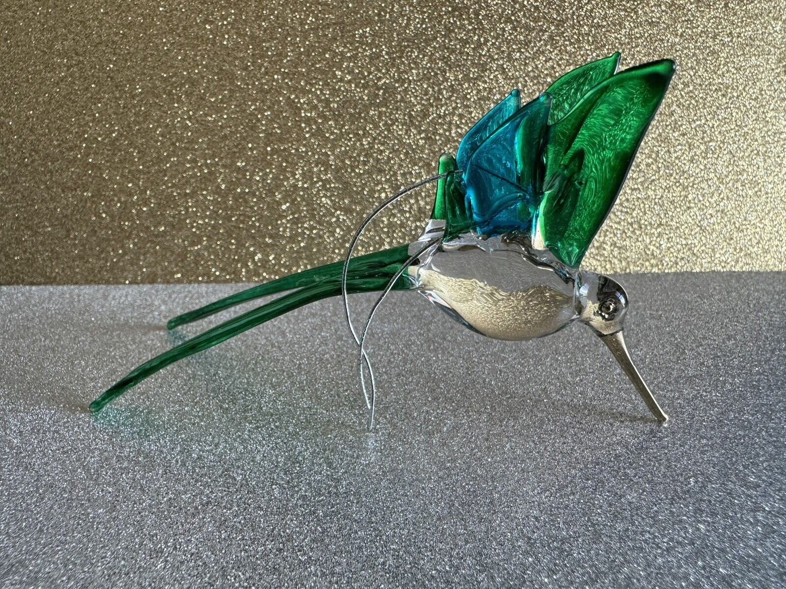 Glass Humming Bird-Hand blown and Painted