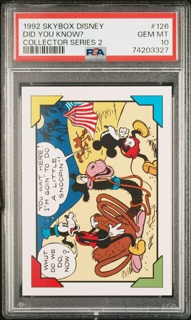 1992 Disney Skybox Mickey Mouse Goofy Did You Know #126 Pop 1 PSA 10 Gem Mint