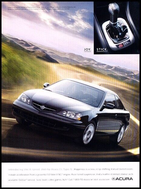 2003 Acura CL Type-S Coupe Original Advertisement Car Print Art Ad D170
