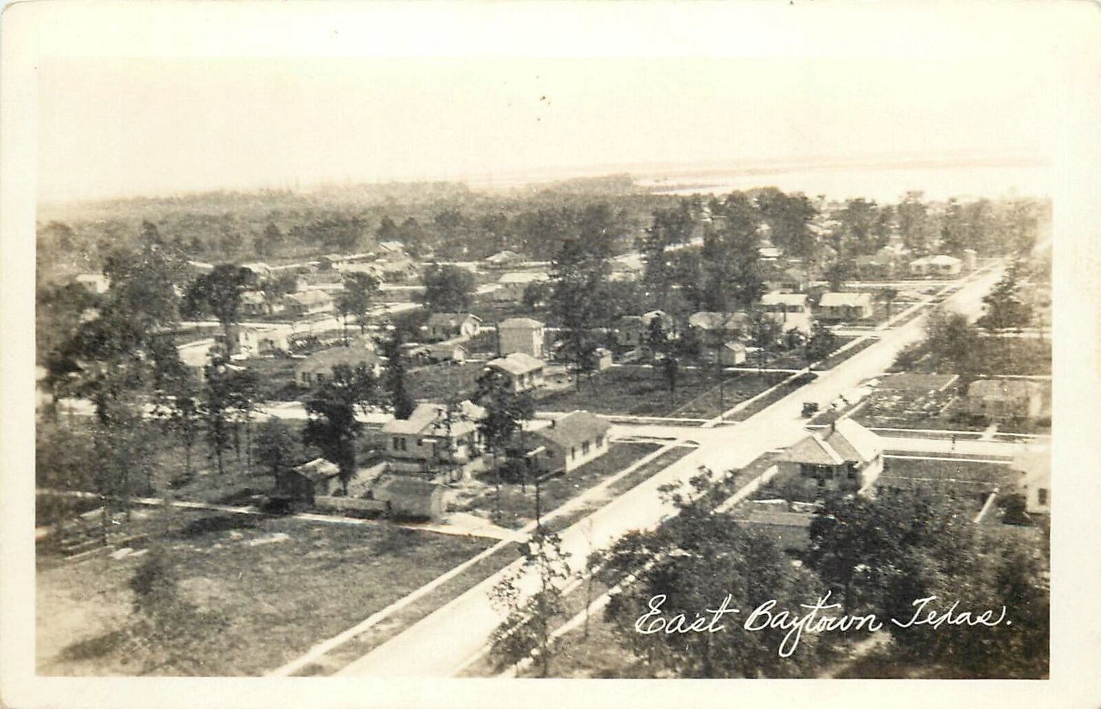 Postcard RPPC 1930s East Baytown Texas Birdseye View 24-5484