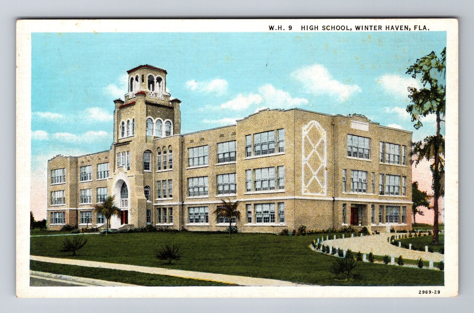 Winter Haven FL-Florida, High School, Antique, Vintage Souvenir Postcard