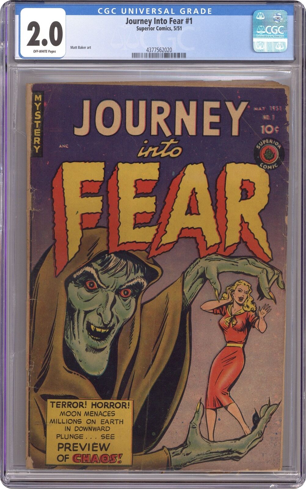 Journey into Fear #1 CGC 2.0 1951 4377562020
